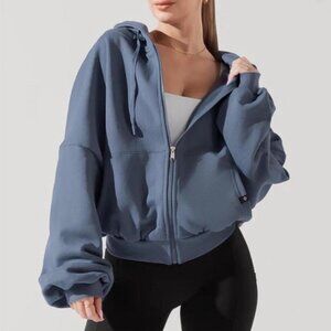 Popflex zip cloud hoodie in blue storm
